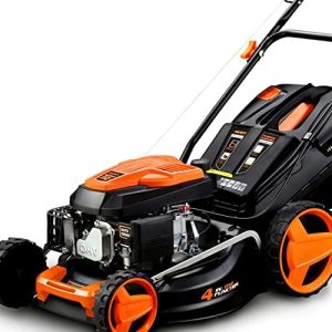 FUXTEC 4in1 Benzin Rasenmäher FX-RM4646 mit 46 cm Schnittbreite für müheloses Rasenmähen im Garten